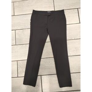 Juicy Couture Black Trousers Pants Womens Size 8 Straight Leg Gold Button Detail